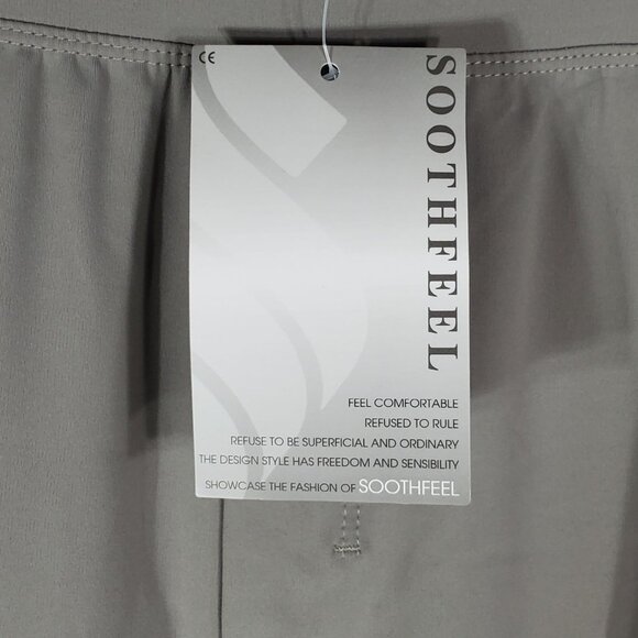 Soothfeel Mens Large Gray Athletic Joggers Pants Zipper Pockets quick-drying - Picture 6 of 8